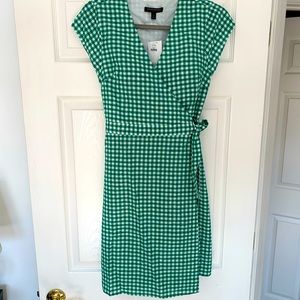 Gingham wrap dress